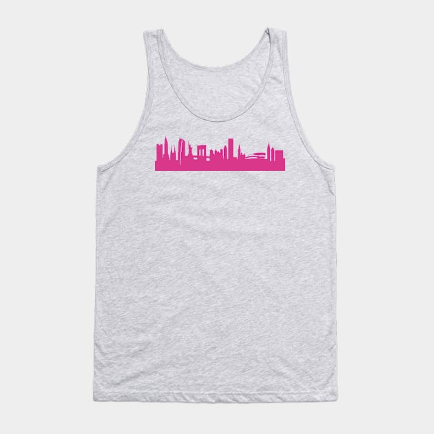 New York skyline pink Tank Top by 44spaces